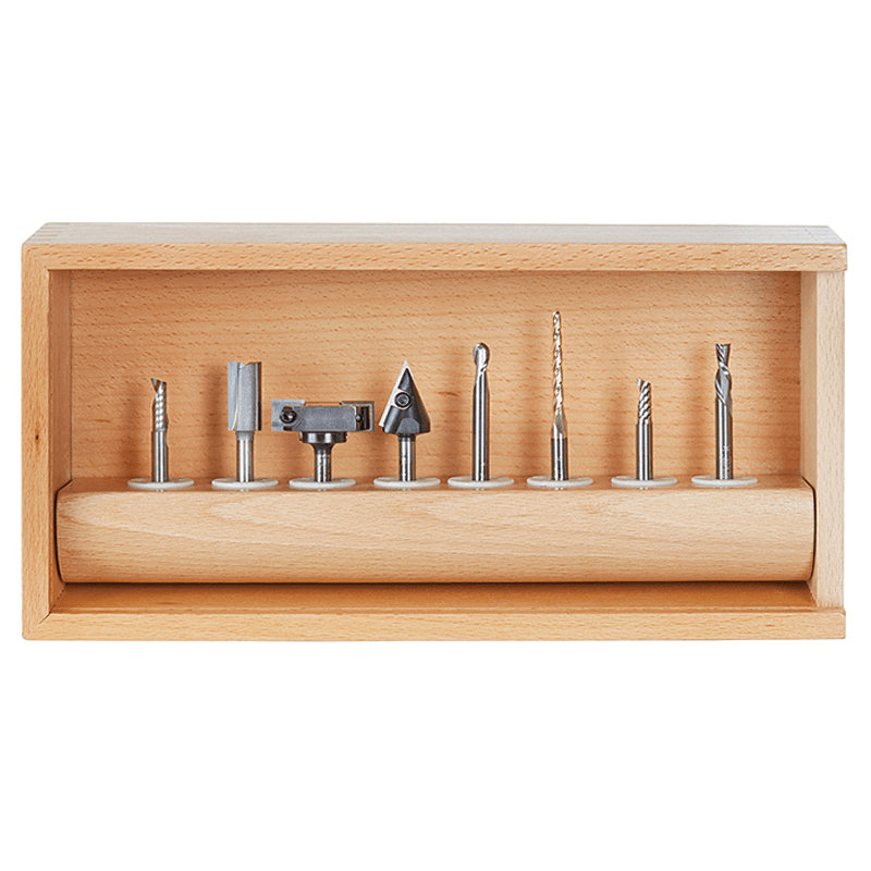 8-Piece CNC Signmaking Starter Router Bit Collection II, 1/4" Shank - Alt Image 1