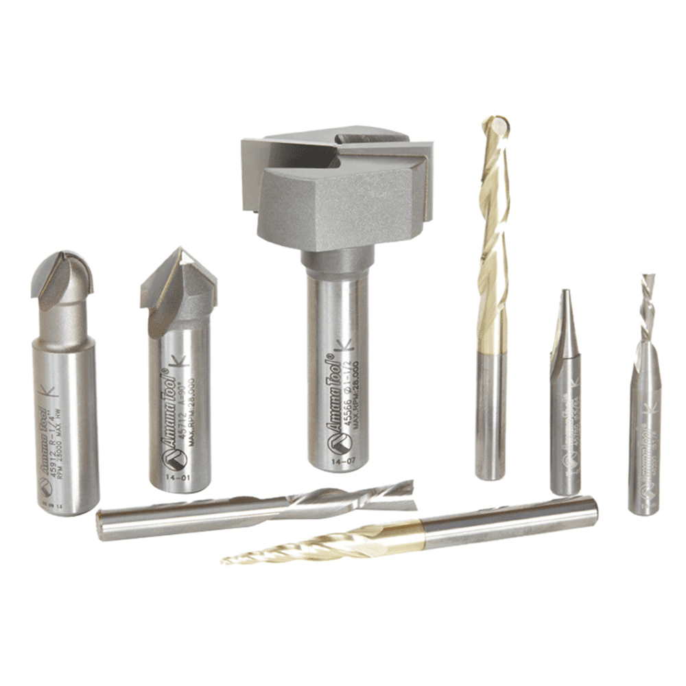 8-Piece Signmaking Starter Router Bit Collection - Alt Image 1