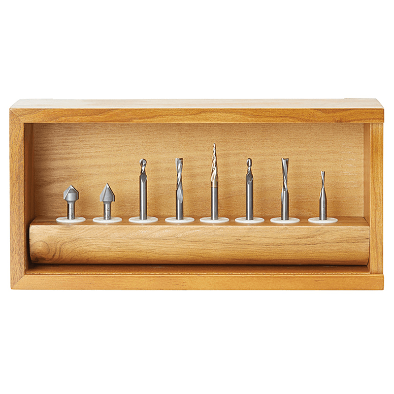 8-Piece CNC General-Purpose Router Bit Collection, 1/4" Shank - Alt Image 1