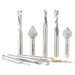 8-Piece General Purpose CNC Router Bit, 1/4" Shank Alt 1 - Image