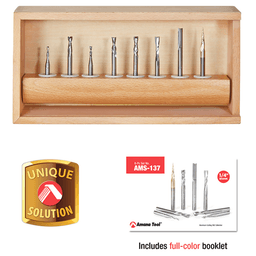Spiral Compression, Tapered/Straight CNC Router Bit, 1/4" Shank (8 Pices) Alt 2 - Image