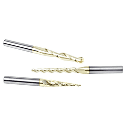 3-Piece CNC 2D/3D Carving Ball Nose ZrN Coated Up-Cut Spiral Router Bit Set, 1/4" Shank - Alt Image 1