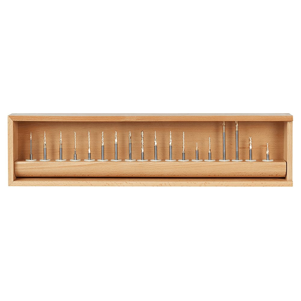 18-Piece 2D/3D Carving/Lettering ZrN Coated Up-Cut Spiral Router Bit Collection - Alt Image 1
