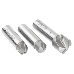 3-Piece V-Groove Router Bit Set for Double Edge Folding ACM Panel, 1/2" Shank - Alt Image 2