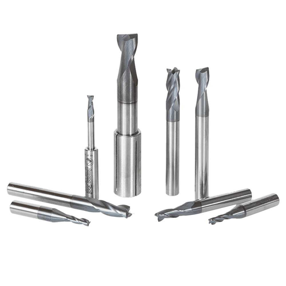 8-Piece CNC AlTiN Coated Spiral End Mill/Router Bit Collection - Main Image