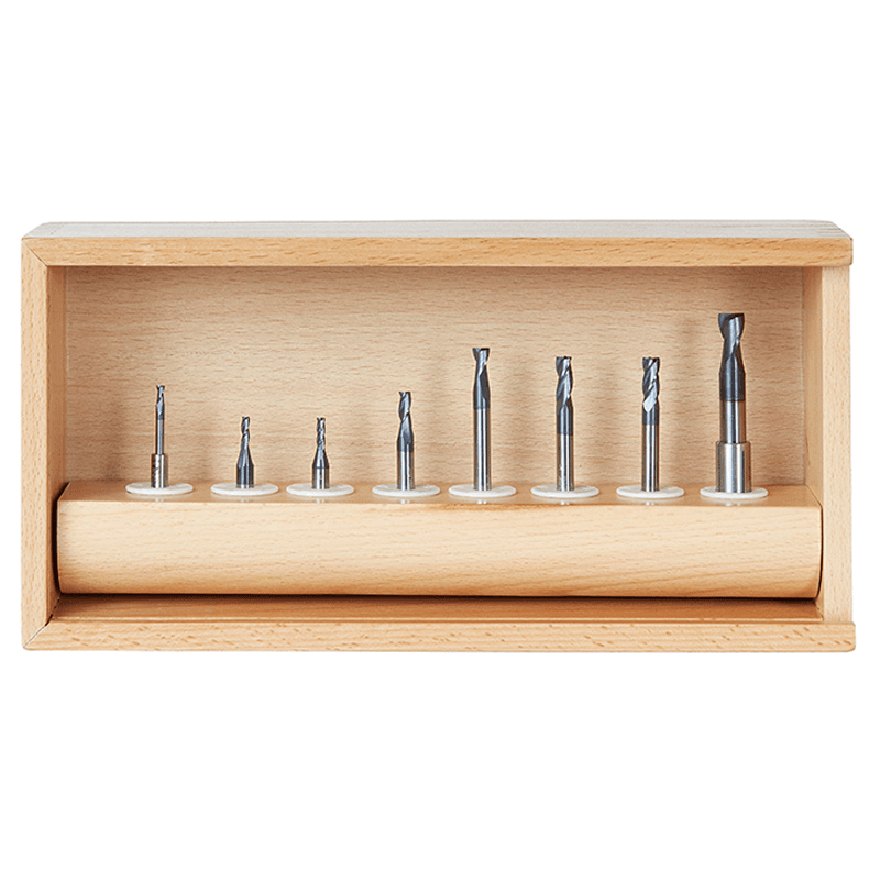 8-Piece CNC AlTiN Coated Spiral End Mill/Router Bit Collection - Alt Image 1