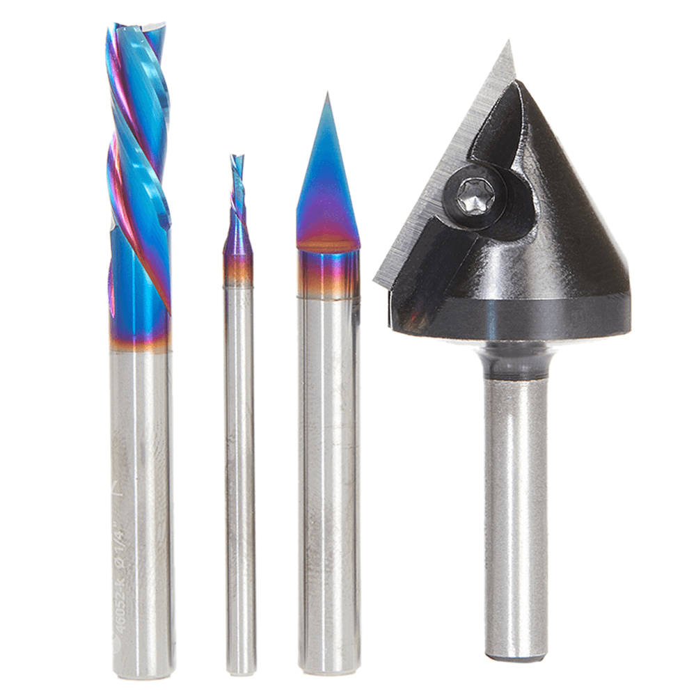 4-Piece JMC CNC Router Bit Starter Pack - Alt Image 1