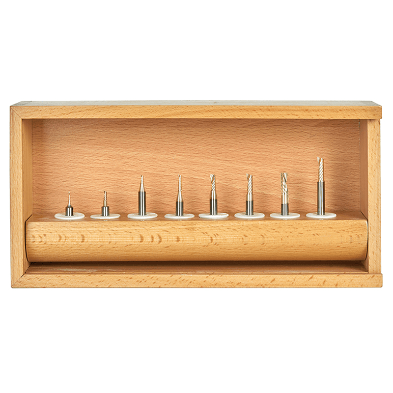 8-Piece CNC Aluminum Cutting 'O' ZrN Coated Spiral Router Bit Collection - Alt Image 1