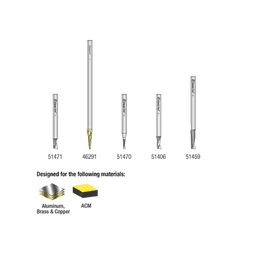 5-Piece CNC Aluminum Cutting  'O' Spiral Router Bit Pack, 1/8" Shank - Alt Image 1