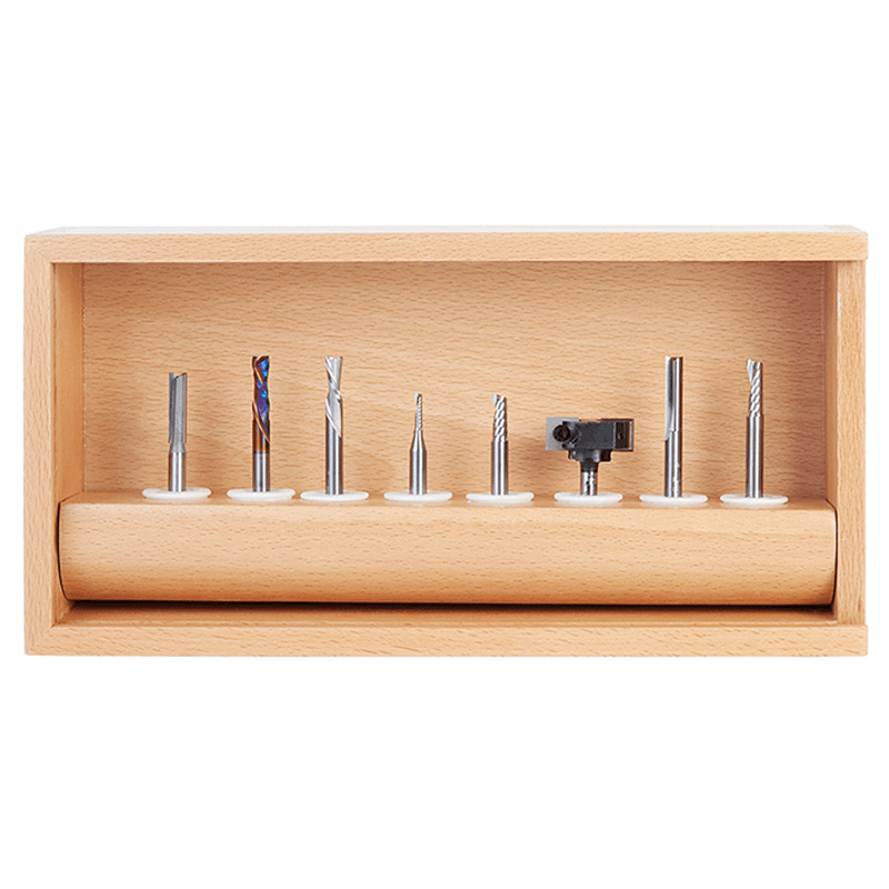 8-Piece CNC Starter Router Bit Collection, 1/4" Shank - Alt Image 1