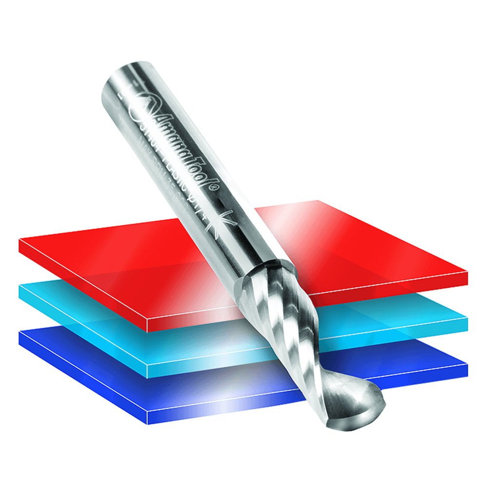 8-Piece CNC Plastic Cutting 'O' Spiral Router Bit Collection, 1/4" Shank - Alt Image 2