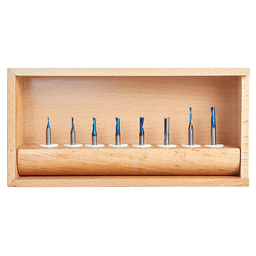 8-Piece Spektra CNC Plastic Cutting 'O' Spiral Router Bit Collection, 1/4" Shank - Alt Image 1