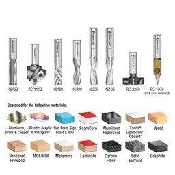 8-Piece CNC General Purpose Router Bit Collection, 1/2" Shank - Alt Image 2