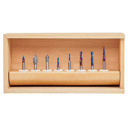 8-Piece CNC General Purpose Router Bit Collection, 1/4" Shank - Alt Image 1