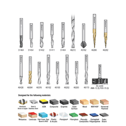 18-Piece CNC Specialty Multi-Material Router Bit Collection, 1/4" Shank - Alt Image 2