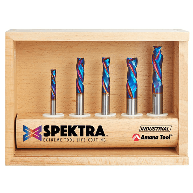 5-Piece CNC Spektra Compression Spiral Router Bit Collection - Alt Image 1