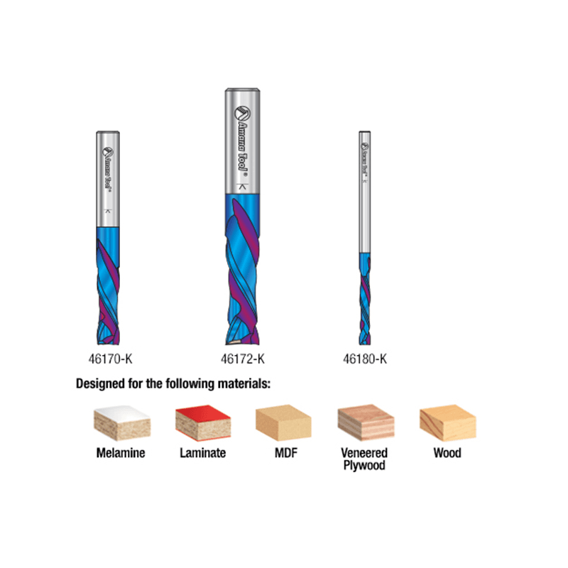 3 Piece CNC Spektra Compression Spiral Router Bit Pack - Alt Image 2