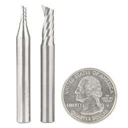 2-Piece CNC Aluminum Cutting 'O' Flute Spiral Router Bit Pack, 1/4" Shank - Main Image