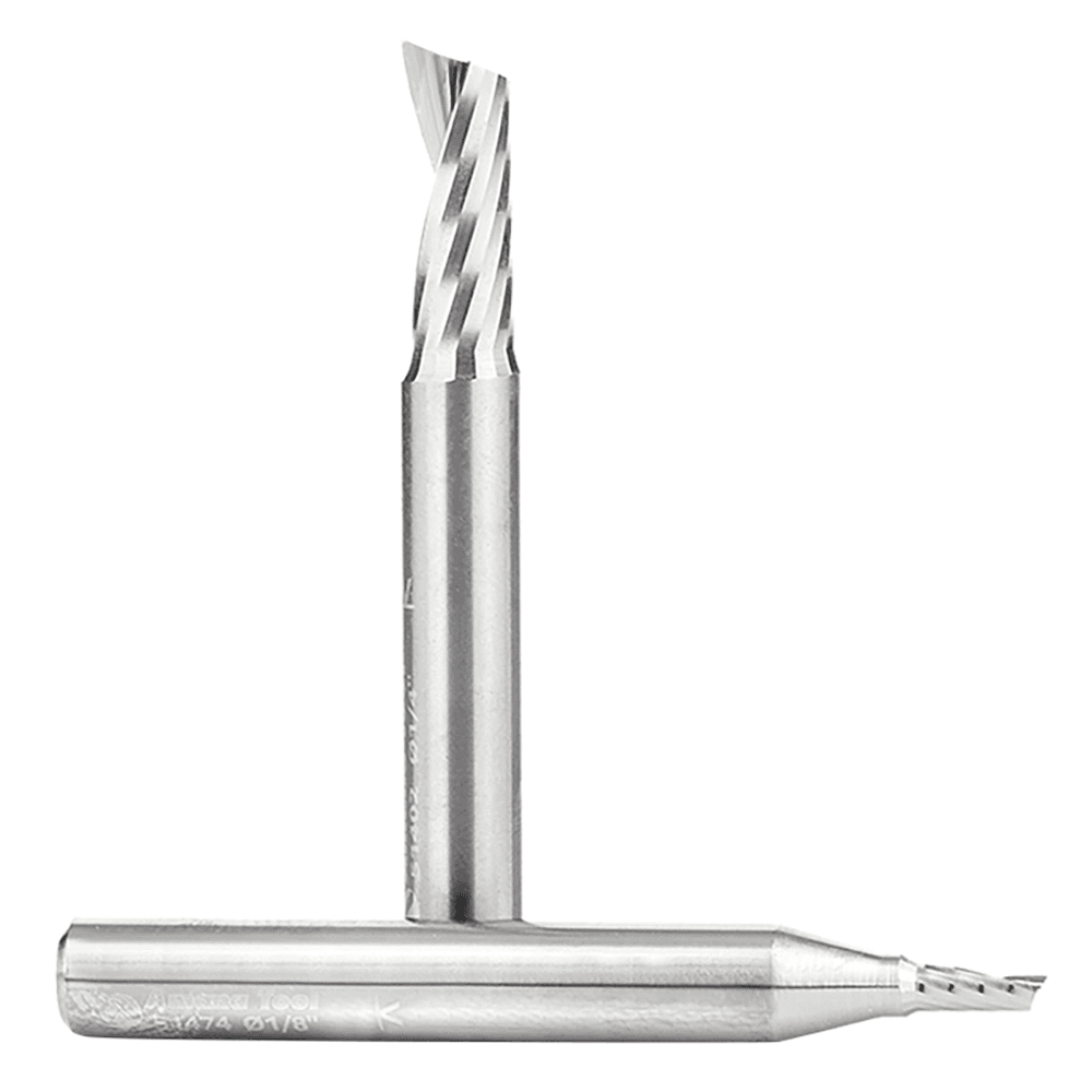 2-Piece CNC Aluminum Cutting 'O' Flute Spiral Router Bit Pack, 1/4" Shank - Alt Image 1