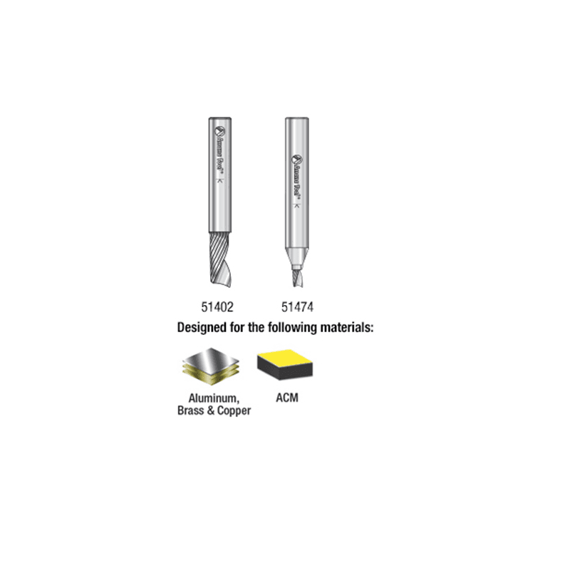 2-Piece CNC Aluminum Cutting 'O' Flute Spiral Router Bit Pack, 1/4" Shank - Alt Image 3