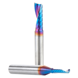 2-Piece CNC Spektra Plastic Cutting 'O' Flute Spiral Router Bit Pack, 1/4" Shank - Alt Image 1