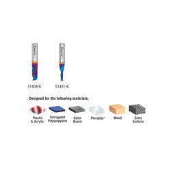 2-Piece CNC Spektra Plastic Cutting 'O' Flute Spiral Router Bit Pack, 1/4" Shank - Alt Image 3