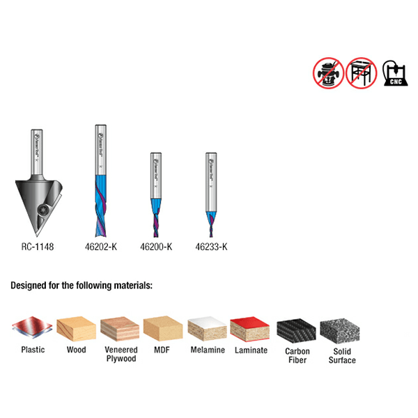 4-Piece Matt's CNC Starter Pack II, 1/4" Shank Alt 2 - Image