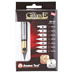 AMS-209 8-Piece In-Groove Insert Engraving Tool Body/Knives Set, 1/2" Shank Alt 2 - Image