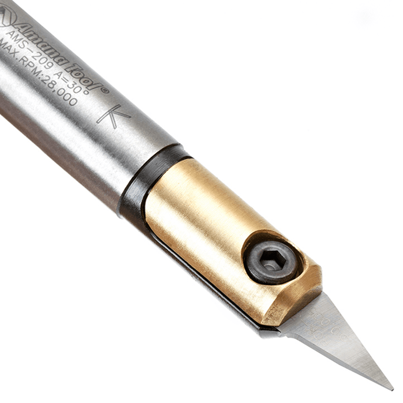 AMS-209 8-Piece In-Groove Insert Engraving Tool Body/Knives Set, 1/2" Shank Alt 3 - Image