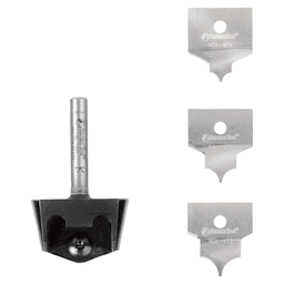 AMS-214 4-Piece Tru Point Roundover Insert CNC System Router Bit, Set, 1/4" Inch Shank Main - Image
