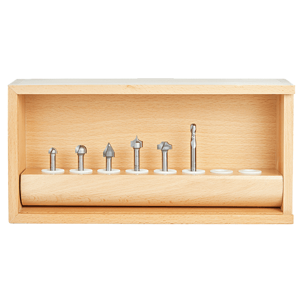 6-Pieces CNC Lettering Router Bit Set, 1/4" Shank Alt 1 - Image