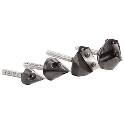 AMS-225 4-Piece 45°/60°/90°/120° 3D CNC Signmaking, Lettering/Engraving Insert V-Groove Router Bit, 1/4" Shank Main - Image