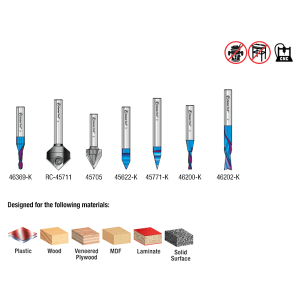 7-Piece 3D Signmaker Set, 1/4" Shank Alt 2 - Image