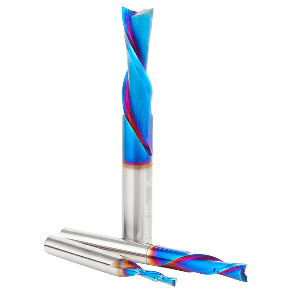 3-Piece Down-Cut Spektra Extreme Tool Life Coated Spiral Router Bit Set - Alt Image 1
