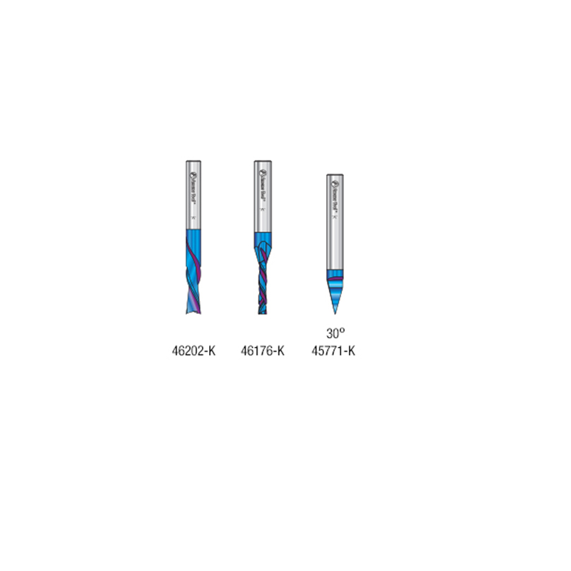 3-Piece CNC Spektra Signmaking Router Bit Pack, 1/4" Shank - Alt Image 2