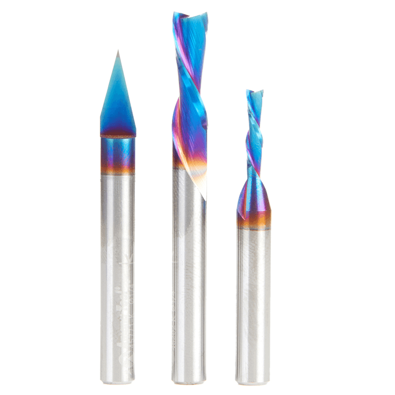 3-Piece CNC Spektra Basic Router Bit Pack, 1/4" Shank - Alt Image 1