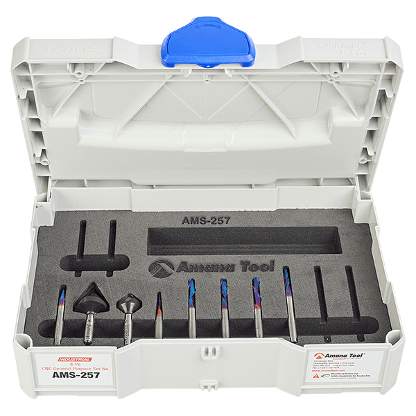 8-Piece CNC General Purpose Router Bit Set, 1/4" Shank Alt 4 - Image