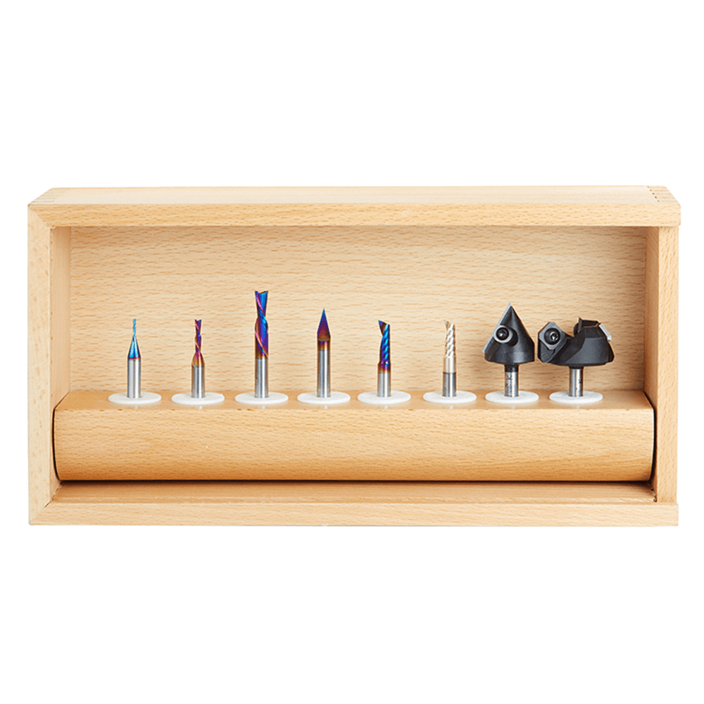 8-Piece CNC Advanced Master Router Bit Collection, 1/4" Shank - Alt Image 1