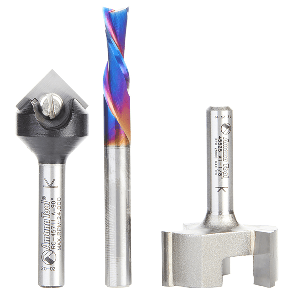 AMS-266 General Purpose CNC Router Bit, Set, 1/4" Shank(3-Piece) Alt 2 - Image