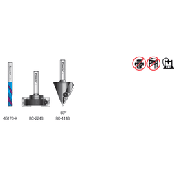AMS-267 General Purpose CNC Router Bit, Set, 1/4" Shank(3/Piece) Alt 1 - Image