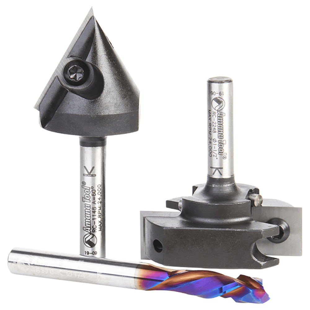 AMS-267 General Purpose CNC Router Bit, Set, 1/4" Shank(3/Piece) Alt 2 - Image