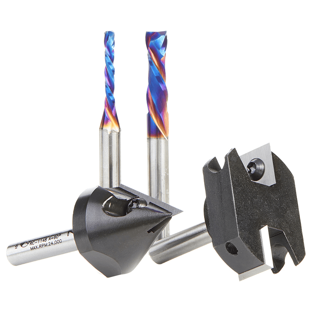AMS-269 General Purpose CNC Router Bit, Set, 1/4" Shank(4/Piece) Alt 2 - Image