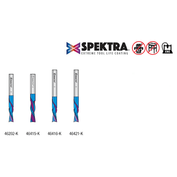 4-Pieces CNC Solid Carbide Spektra Extreme Tool Life Coated General Purpose, 1/4" Shank Alt 2 - Image