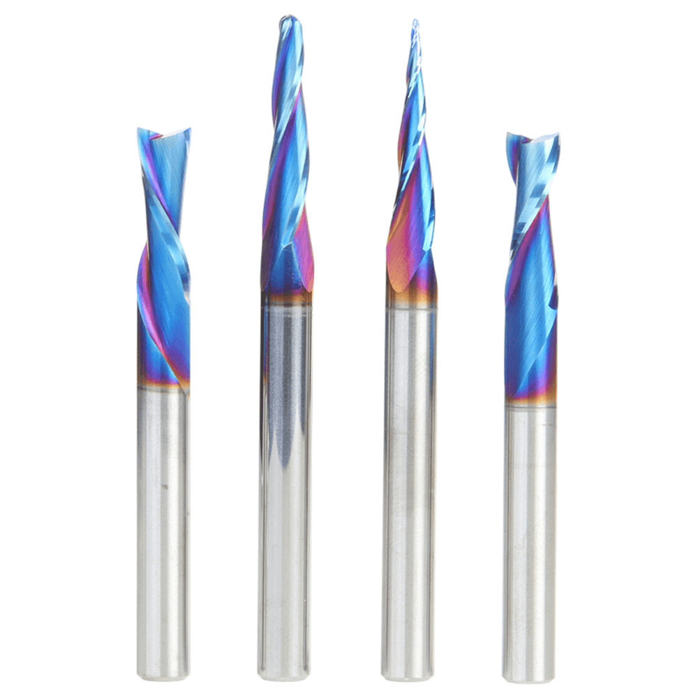 4-Pieces CNC General Purpose, 1/4" Shank Alt 1 - Image