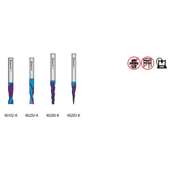 4-Pieces CNC General Purpose, 1/4" Shank Alt 2 - Image