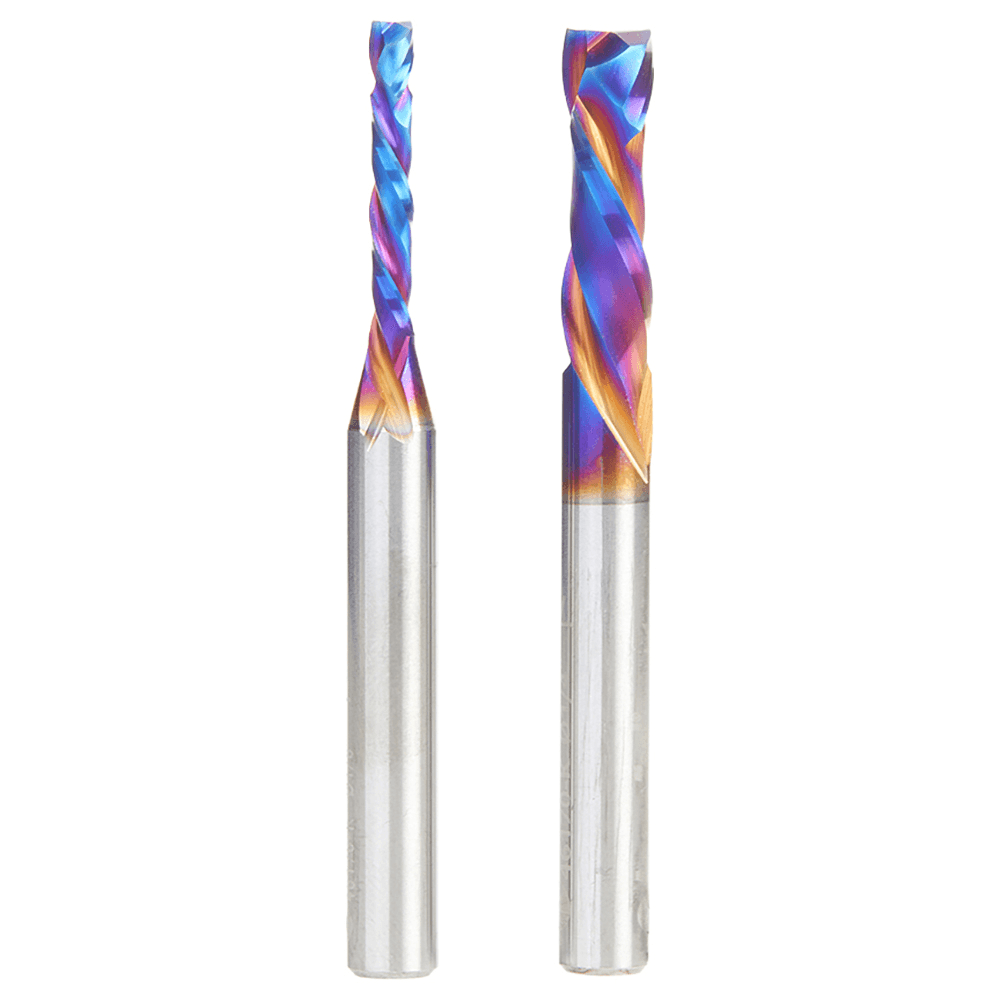 AMS-273-K 2-Piece Solid Carbide Spektra Extreme Tool Life Coated Compression Spiral Bit, CNC Pack, 1/4" Shank Alt 2 - Image