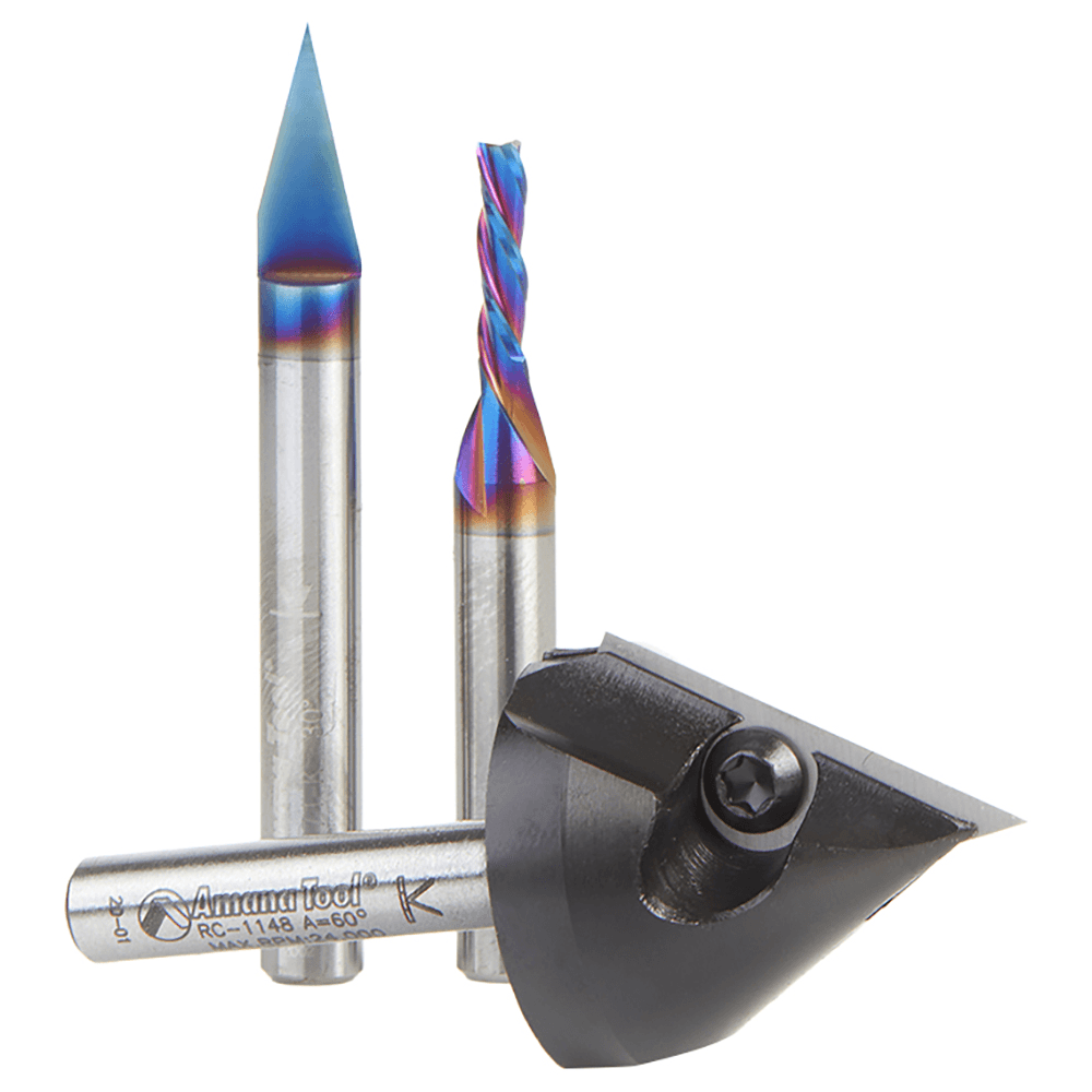 AMS-274 General Purpose CNC Router Bit, Set, 1/4" Shank(3/Piece) Alt 2 - Image