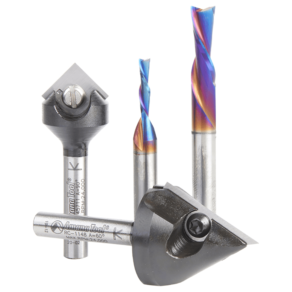 AMS-277 General Purpose CNC Router Bit, Set, 1/4" Shank(4/Piece) Alt 2 - Image