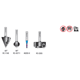 AMS-278 General Purpose CNC Router Bit, Set, 1/4" Shank(4/Piece) Alt 1 - Image