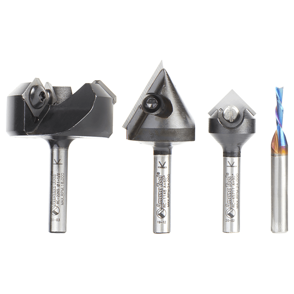 AMS-278 General Purpose CNC Router Bit, Set, 1/4" Shank(4/Piece) Main - Image